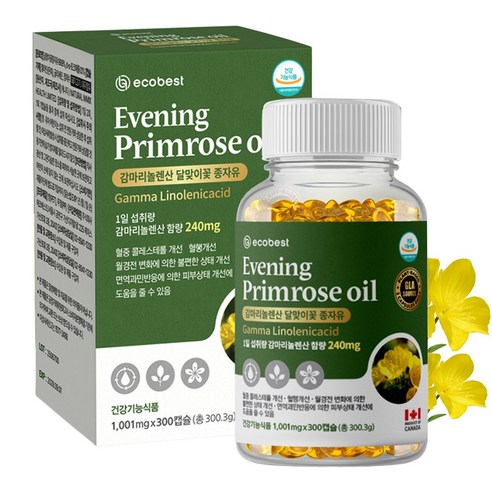 에코베스트 달맞이꽃 종자유 (300캡슐 X 1박스)